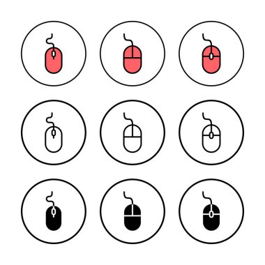 Fare simgesi vektör illüstrasyonu. Tıklama işareti ve sembol. işaretleyici simgesi vektörü.