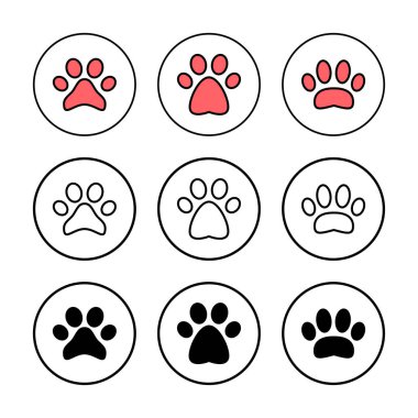 Paw simgesi vektör illüstrasyonu. Pençe izi ve sembol. köpek ya da kedi pençesi