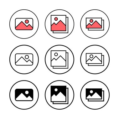 Resim simgesi vektör illüstrasyonu. Fotoğraf galerisi işareti ve sembol. resim simgesi