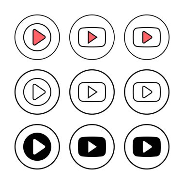 Simge vektör illüstrasyonunu çal. Düğme işareti ve sembolü çal