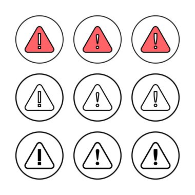 Ünlem tehlikesi işareti illüstrasyonu. Dikkat işareti ve sembol. Tehlike uyarısı işareti
