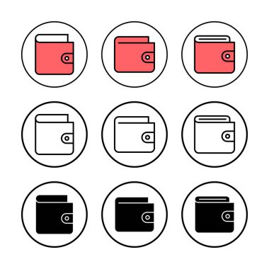 Cüzdan simgesi vektör illüstrasyonu. cüzdan işareti ve sembol