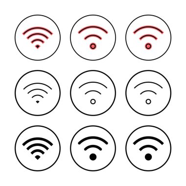 Wifi simgesi vektör illüstrasyonu. İşaret işareti ve sembol. Kablosuz simge