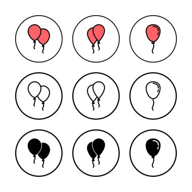 Balon simgesi vektör illüstrasyonu. Parti balonu işareti ve sembolü