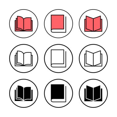 Kitap ikonu vektör çizimi. Açık kitap işareti ve sembol. Kitap simgesi