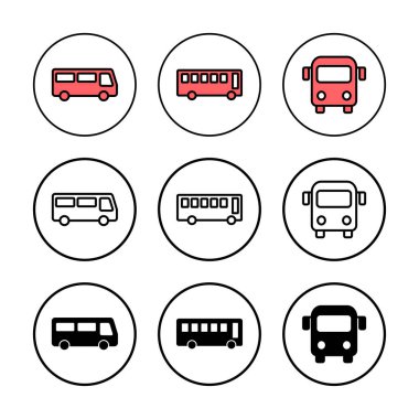 Otobüs simgesi vektör çizimi. Otobüs tabelası ve sembol. taşıma sembolü