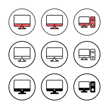 Bilgisayar simgesi vektör illüstrasyonu. bilgisayar izleme işareti ve simgesi