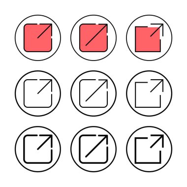 Dış bağlantı ikonu vektör illüstrasyonu. bağlantı işareti ve sembol. hiper bağlantı sembolü