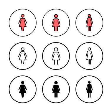 Kadın ikon vektör illüstrasyonu. Kadın imzası ve sembolü