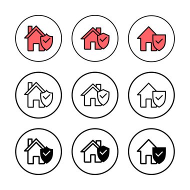 Ev sigortası ikonu vektör illüstrasyonu. ev koruma işareti ve sembol