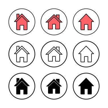 Ev ikonu vektör illüstrasyonu. Ev işareti ve sembol