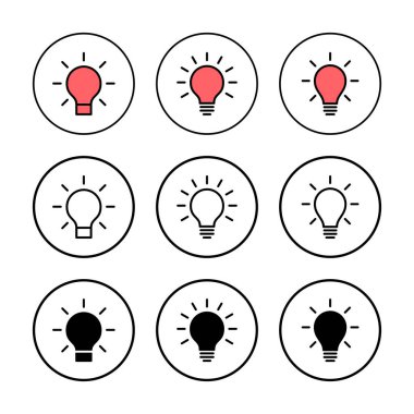 Lamba ikonu vektör illüstrasyonu. Ampul işareti ve sembol. fikir sembolü.