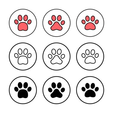 Paw simgesi vektör illüstrasyonu. Pençe izi ve sembol. köpek ya da kedi pençesi