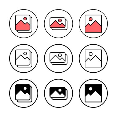 Resim simgesi vektör illüstrasyonu. Fotoğraf galerisi işareti ve sembol. resim simgesi