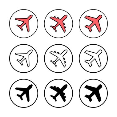 Düzlem ikonu vektör illüstrasyonu. Uçak işareti ve sembol. Uçuş taşıma sembolü. Seyahat işareti. uçak.