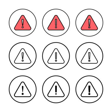 Ünlem tehlikesi işareti illüstrasyonu. Dikkat işareti ve sembol. Tehlike uyarısı işareti