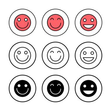 Gülümse ikon vektör illüstrasyonu. Gülümseme simgesi. Geribildirim işareti ve sembol