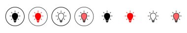 Lamba ikonu vektör illüstrasyonu. Ampul işareti ve sembol. fikir sembolü.