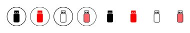 Usb simge vektör illüstrasyonu. Flaş disk işareti ve sembol. Flash disk işareti.