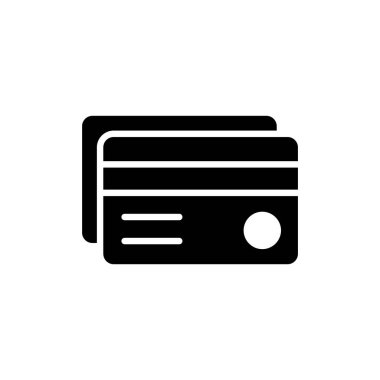 Kredi kartı ikonu vektör illüstrasyonu. Kredi kartı ödeme imzası ve sembolü