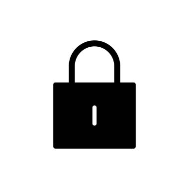 Simge vektör illüstrasyonunu kilitle. Asma kilit işareti ve sembol. Şifreleme simgesi. Güvenlik sembolü