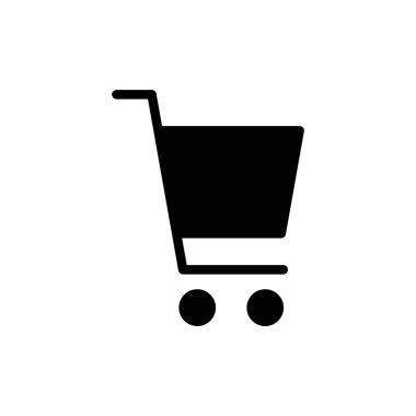 Alışveriş ikonu vektör illüstrasyonu. Alışveriş arabası işareti ve sembol. Trolley simgesi