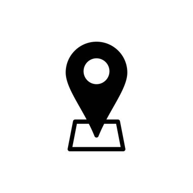 Adres simgesi vektör illüstrasyonu. Ev işareti ve sembol. nokta