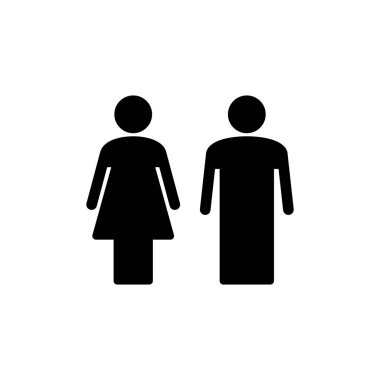 Erkek ve kadın ikon vektör çizimi. Erkek ve dişi işareti ve sembol. Kızlar ve oğlanlar