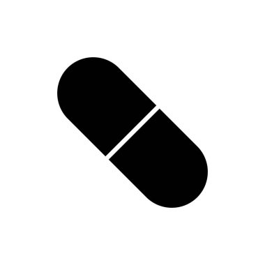 İlaç ikonu vektör illüstrasyonu. Kapsül simgesi. Uyuşturucu işareti ve sembol