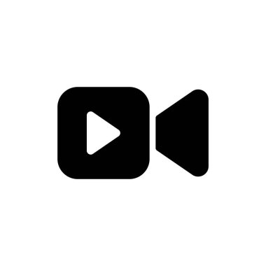 Video ikonu vektör illüstrasyonu. Video kamera işareti ve sembol. Film tabelası. Sinema