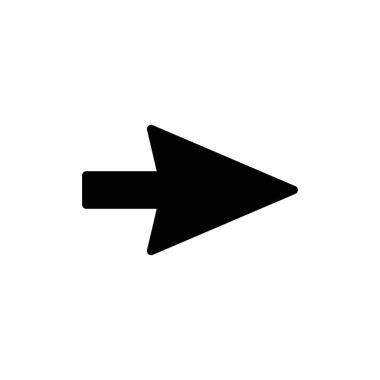 Ok simgesi vektör illüstrasyonu. Web tasarımı için ok işareti ve sembol.