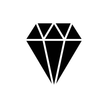 Elmas ikon vektör illüstrasyonu. Elmas taşları işareti ve sembolü