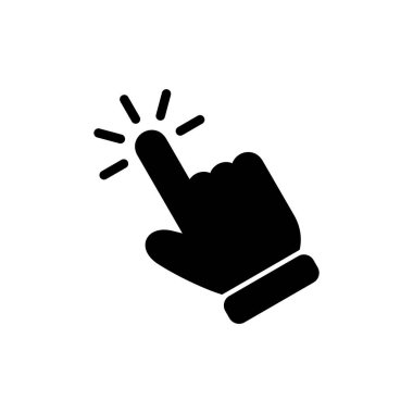 El ile ikon vektör illüstrasyonuna tıklayın. İşaret ve sembol. el imleç simgesi