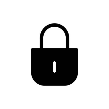 Simge vektör illüstrasyonunu kilitle. Asma kilit işareti ve sembol. Şifreleme simgesi. Güvenlik sembolü