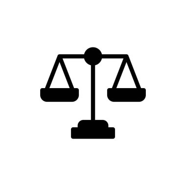 Simge vektör çizimini ölçeklendirir. Kanun ölçekli ikon. Adalet işareti ve sembol