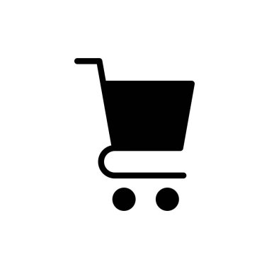 Alışveriş ikonu vektör illüstrasyonu. Alışveriş arabası işareti ve sembol. Trolley simgesi