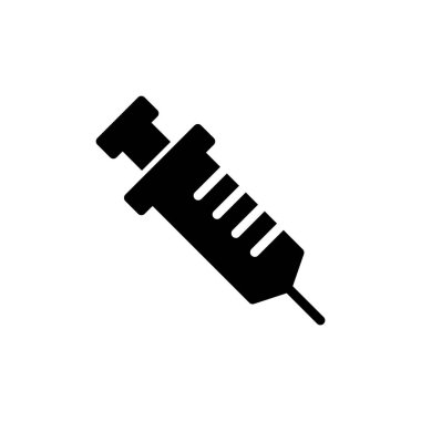 Şırınga ikonu vektör çizimi. İğne işareti ve sembol. Aşı simgesi
