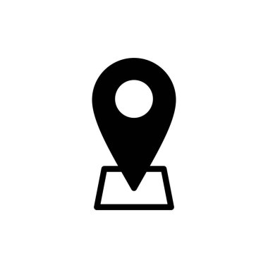 Adres simgesi vektör illüstrasyonu. Ev işareti ve sembol. nokta