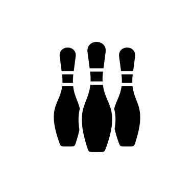 Bowling ikonu vektör illüstrasyonu. Bowling topu, iğne işareti ve sembol.