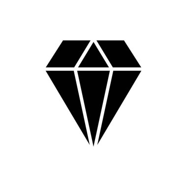 Elmas ikon vektör illüstrasyonu. Elmas taşları işareti ve sembolü