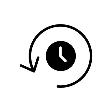 Tarih ikonu vektör illüstrasyonu. Son olay geçmişi işareti ve simgesi