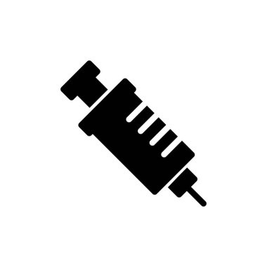 Şırınga ikonu vektör çizimi. İğne işareti ve sembol. Aşı simgesi