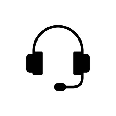 Kulaklık ikonu vektör illüstrasyonu. Kulaklık işareti ve sembol