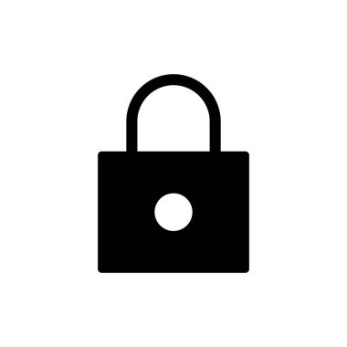 Simge vektör illüstrasyonunu kilitle. Asma kilit işareti ve sembol. Şifreleme simgesi. Güvenlik sembolü