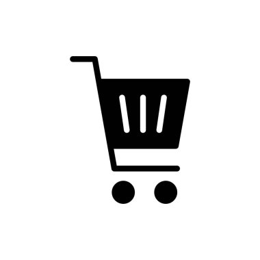 Alışveriş ikonu vektör illüstrasyonu. Alışveriş arabası işareti ve sembol. Trolley simgesi
