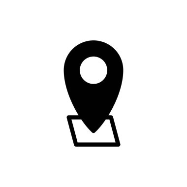 Adres simgesi vektör illüstrasyonu. Ev işareti ve sembol. nokta