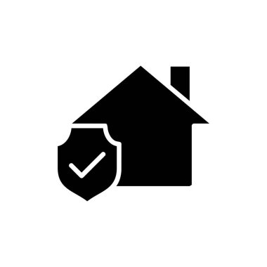 Ev sigortası ikonu vektör illüstrasyonu. ev koruma işareti ve sembol