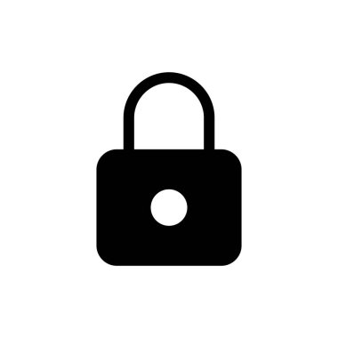 Simge vektör illüstrasyonunu kilitle. Asma kilit işareti ve sembol. Şifreleme simgesi. Güvenlik sembolü