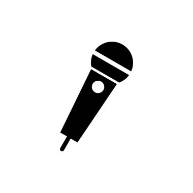 Mikrofon ikonu vektör çizimi. Karaoke işareti ve sembol