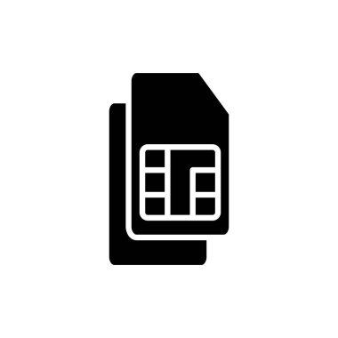 Sim kart simgesi vektör illüstrasyonu. çift sim kart işareti ve sembol